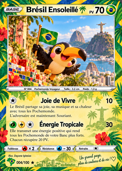 Carte officielle Brésil Ensoleillé