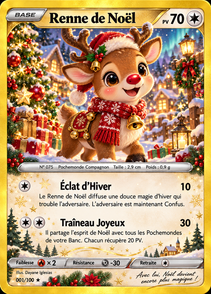 Carte officielle Renne de Noël
