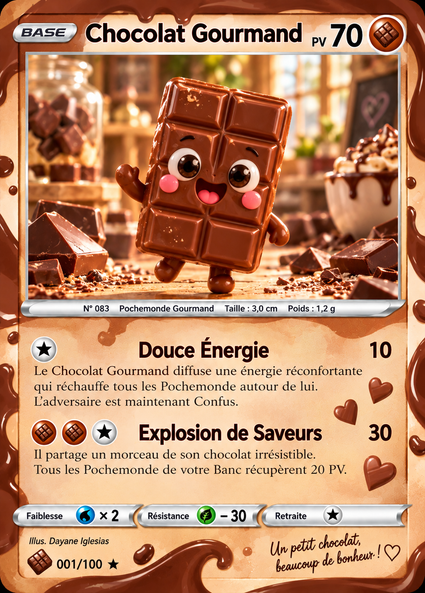 Carte officielle Chocolat Gourmand