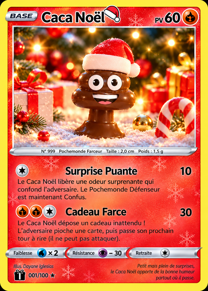 Carte officielle Caca Noël