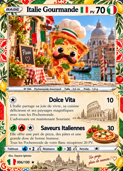 Carte officielle Italie Gourmande